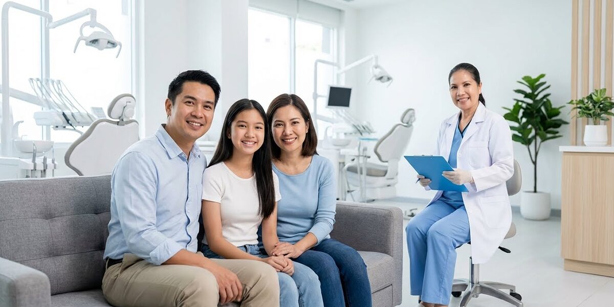 Family visiting Woodbridge VA dentist for safe wisdom teeth removal care