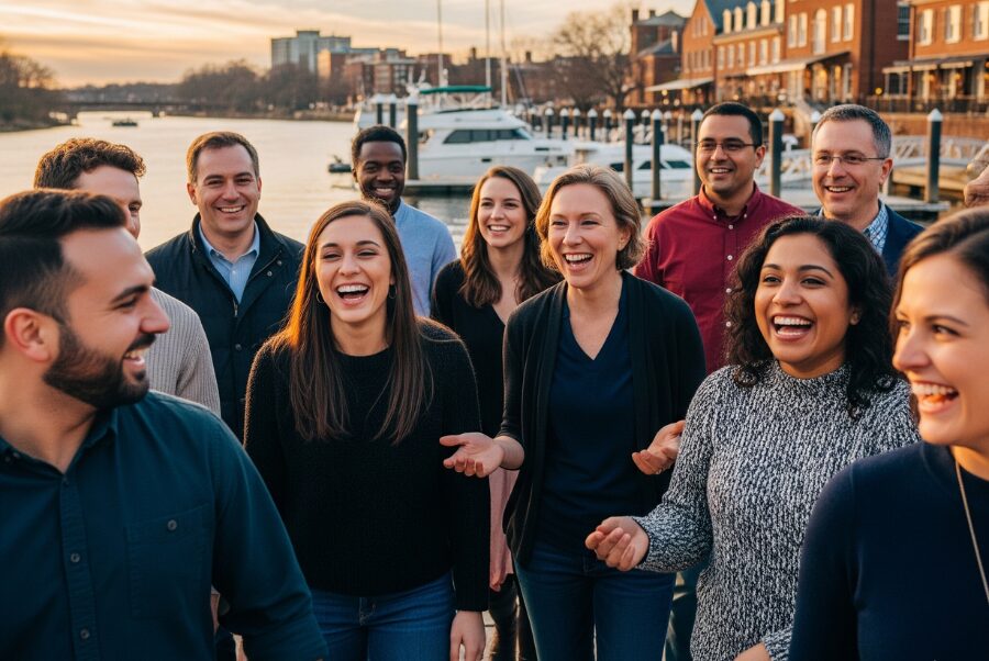 Happy Alexandria VA residents with confident smiles after tooth bonding