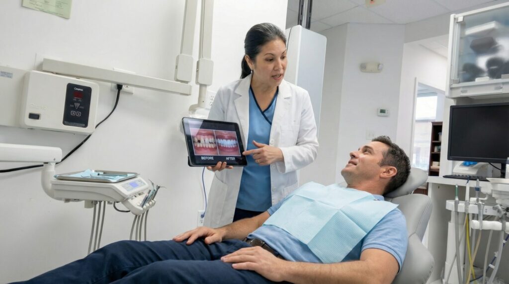 Cosmetic dental consultation with smile design preview in Woodbridge VA