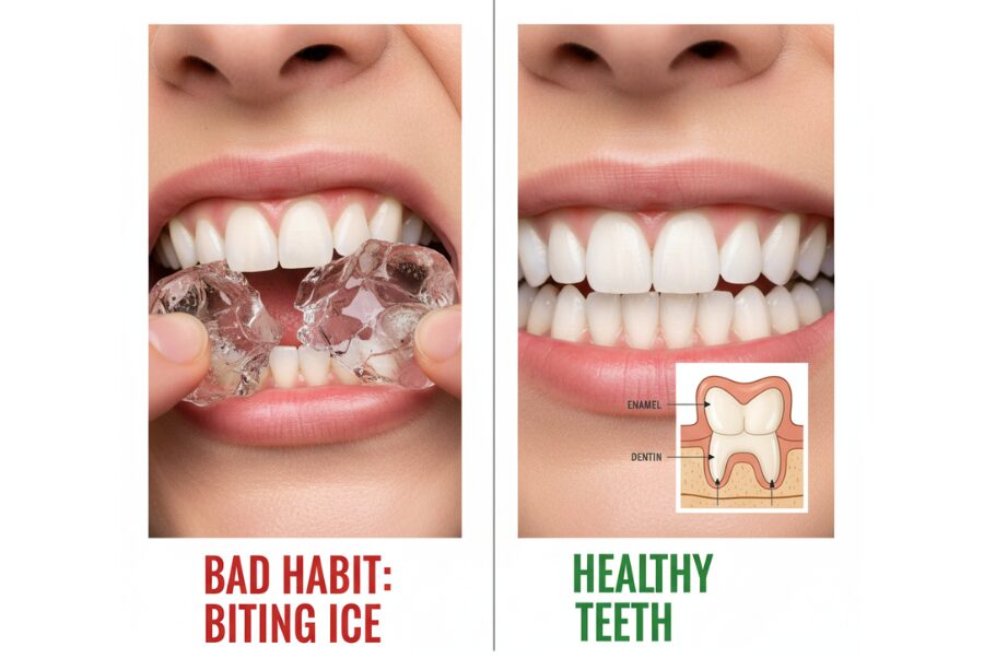 Examples of habits that shorten dental bonding longevity