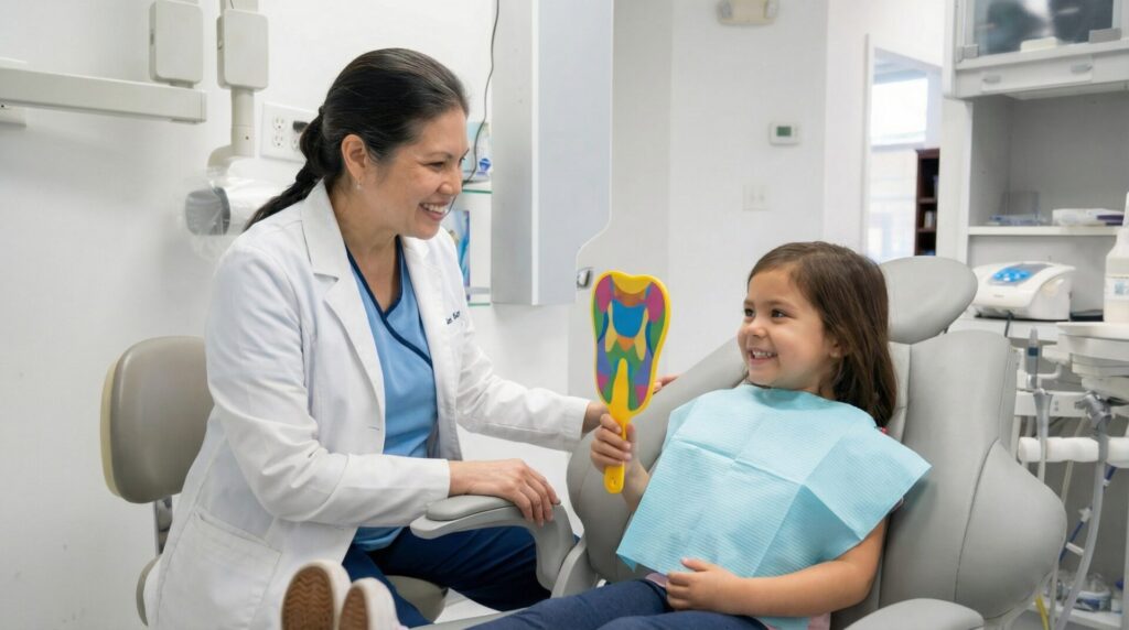 Kid during dental exam in Woodbridge VA dental office