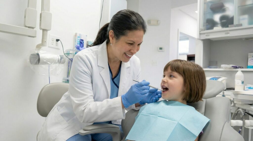 Child experiencing tooth sensitivity during dental checkup in Woodbridge, VA
