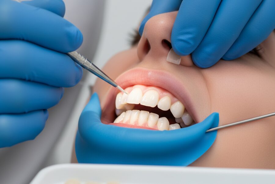 Porcelain veneers application process in Alexandria VA dental clinic