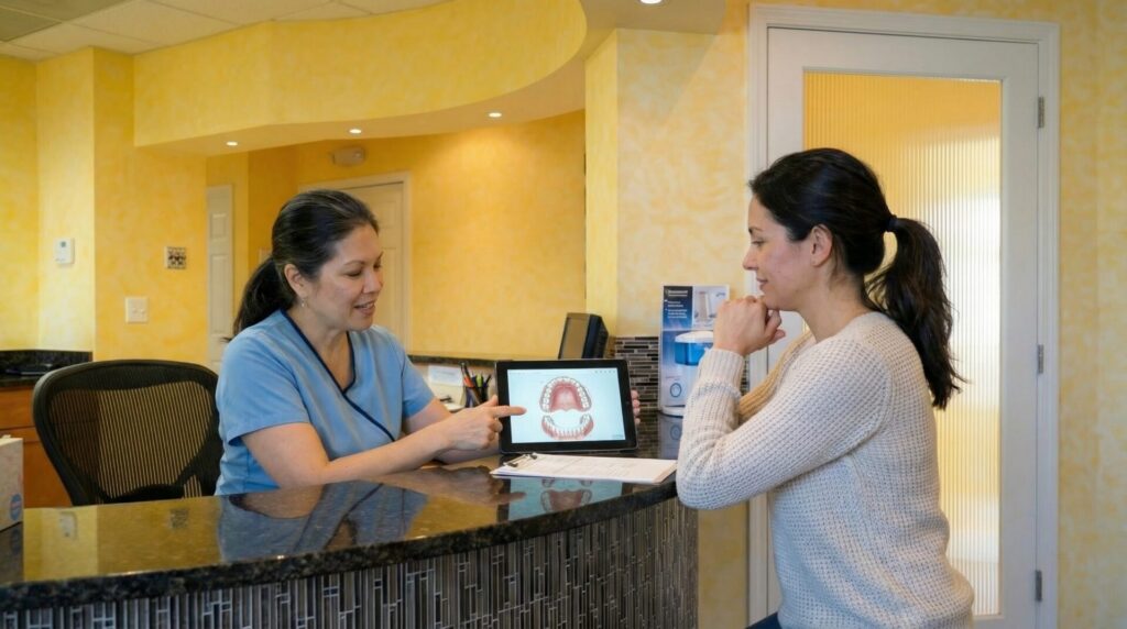 Patient in Alexandria VA learning that root canals are safe and effective